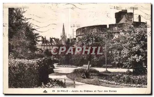 Ansichtskarte AK Saint Malo Jardin du Chateau et Tour des Dames