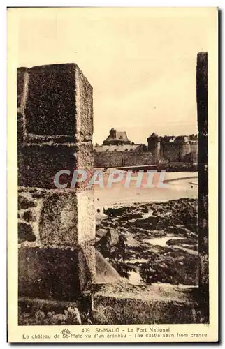 Ansichtskarte AK Saint Malo Le Fort National Le Chateau de St Malo vu d un creneau