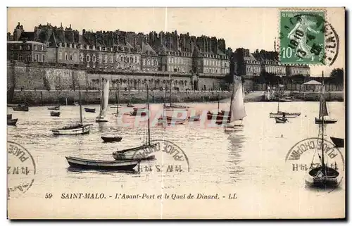 Cartes postales Saint Malo I Avant Port et le Quai de Dinard Bateaux