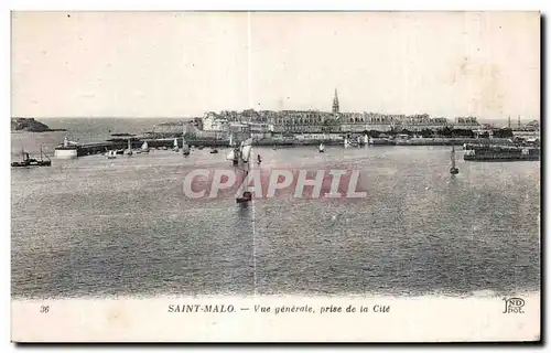 Ansichtskarte AK Saint Malo Vue Generale Prise de la Cite