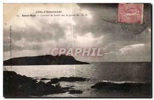 Cartes postales Cote d Emeraude Saint Malo Coucher de Soleil sur la Grand Be