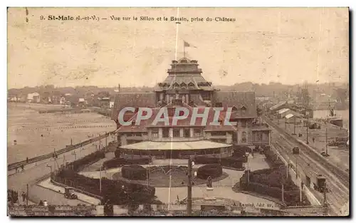 Cartes postales Saint Malo Vue sur la Sillon et la Bassin Prise du Chateau