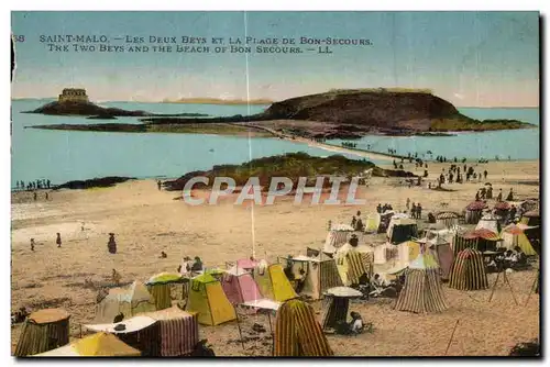 Cartes postales Saint Malo Les Deux Beys Et La Plage De Bon Secours The Two Beys And The Beach of Bon Secours