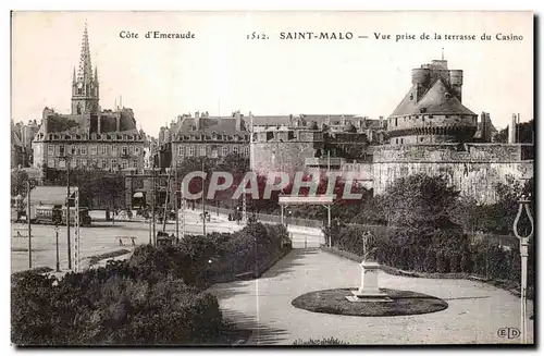 Ansichtskarte AK Saint Malo Vue Prise de la Terrasse du Casino Train