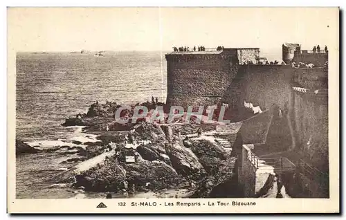 Ansichtskarte AK Saint Malo Les Remparts La Tour Bidouane