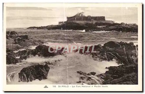 Ansichtskarte AK St Malo Le Fort National a Maree haute