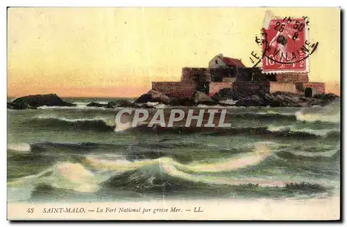 Cartes postales Saint Malo La Fort National par grosse Mer