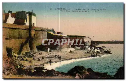 Cartes postales Saint Malo La Greve De Bon Secours The Bon Secours Beach