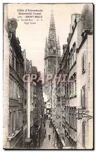 Cartes postales Cote d Emeraude Emerald Coast Saint Malo La Grande Rue