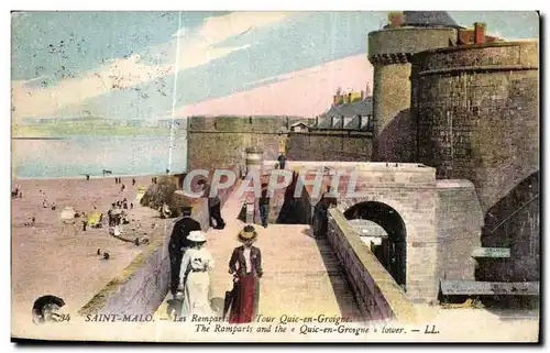 Ansichtskarte AK Saint Malo Les Remparts la Tour Quic en Groigne