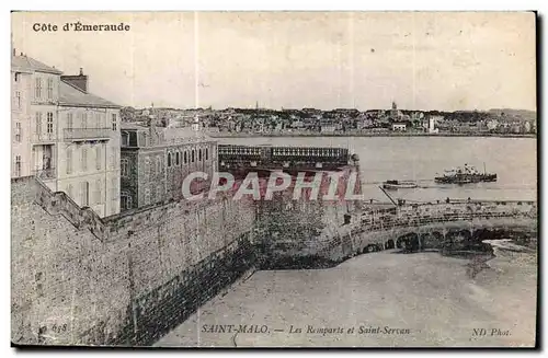 Cartes postales Cote d Emeraude Saint Malo Les Remparts et Saint Servan