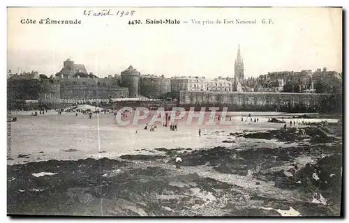 Ansichtskarte AK Cote d Emevaude Saint Malo Vue prise du Fort National