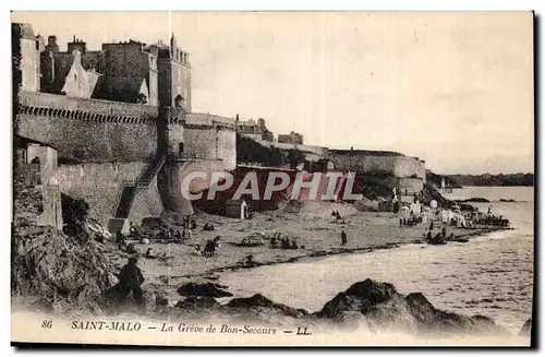 Ansichtskarte AK Saint Malo La Greve de Bon Secours