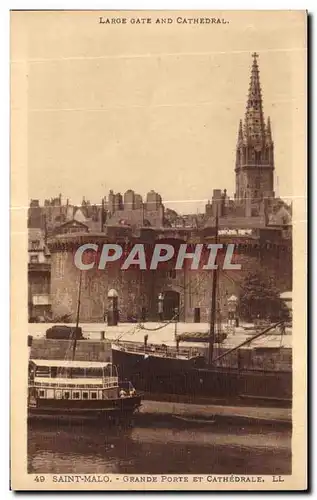 Cartes postales Large Gate And Cahtedral Saint Malo Grande Porte Et Cathedrale