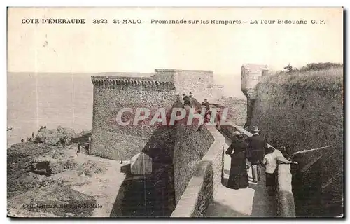 Ansichtskarte AK Cote D Emeraude St Malo Promenade sur les Remparts La Tour Bidouane