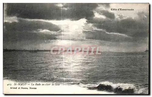 Ansichtskarte AK St Malo La Rade au clair de Lune Artaud et Norais Nantes