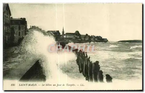 Ansichtskarte AK Saint Malo Le Sillon un Jour de Tempete