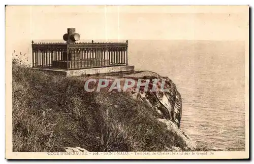 Cartes postales Cote d Emeraude Saint Malo Tombeau de Chateaubriand sur le Grand