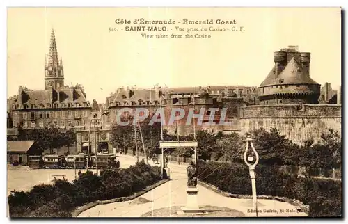 Cartes postales Cote d Emeraude Emerald Coast Saint Malo Vue Prise Casino Train