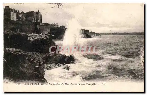 Ansichtskarte AK Saint Malo La Greve de Bon Secours par Tempete