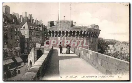 Ansichtskarte AK Saint Malo Les Remparts et la Grande Porte