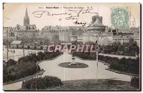 Cartes postales Saint Malo Vue prise du Casino Train