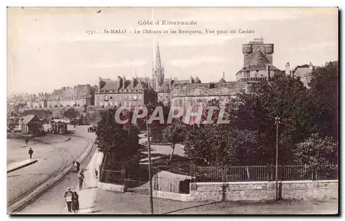 Ansichtskarte AK St Malo Cote D Emeraude Le Chateau et les Remparts Vue prise du Casino