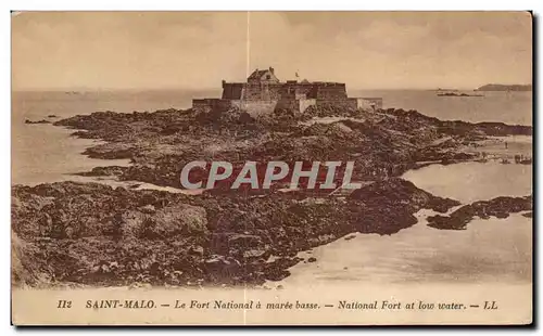 Ansichtskarte AK Sant Malo Le Fort National a Maree basse National Fort at low water