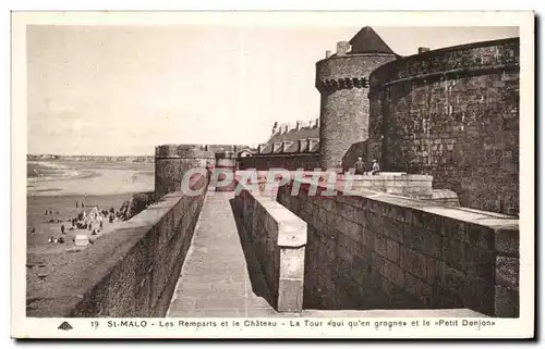 Ansichtskarte AK St Malo Les Remparts et le Chateau la Tour qui du en grognes et le &#34Petit