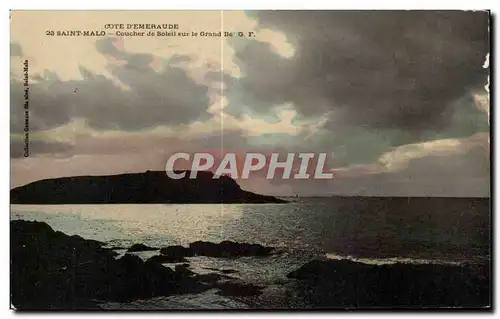 Cartes postales Saint Malo Cote D Emeraude Coucher de Solell sur le Grand