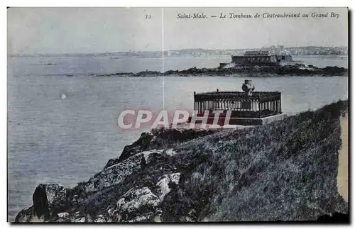 Ansichtskarte AK Saint Malo Le Tombeau de Chateaubriand au Grand Bey