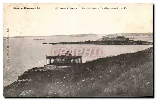 Cartes postales Cote d Emeraude Saint Malo Le Tombeau Chateaubriand