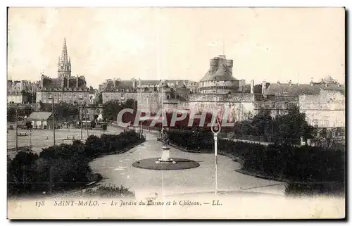 Ansichtskarte AK Saint Malo LE Jardin de Casino et le Chateau Train