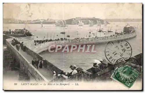 Ansichtskarte AK Saint Malo LE Mole et les Remparts