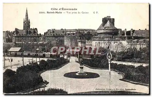 Ansichtskarte AK Cote d Emeraude Saint Malo Vue prise du Casino Train