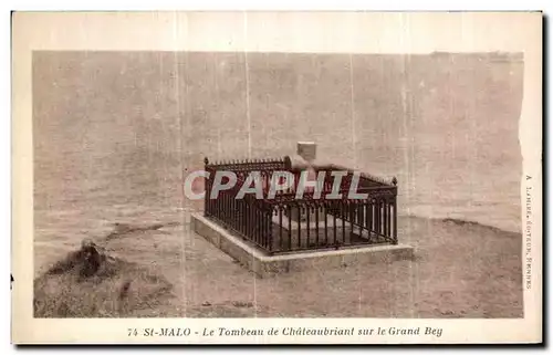 Cartes postales St Malo Le Tombeau de Chateaubriand sur le Grand Bey