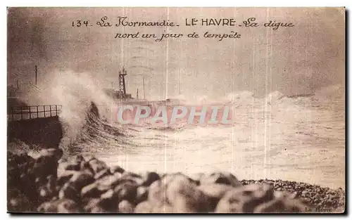 Ansichtskarte AK Le Havre Sa digue nord un Jour de tempete