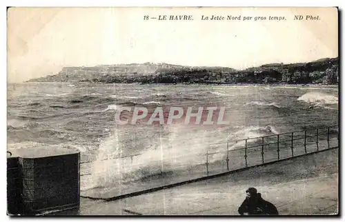 Ansichtskarte AK Le Havre La Jetee Nord par gros temps