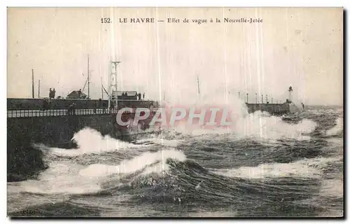 Cartes postales La Havre Effet de Vague a la Nouvelle Jetee