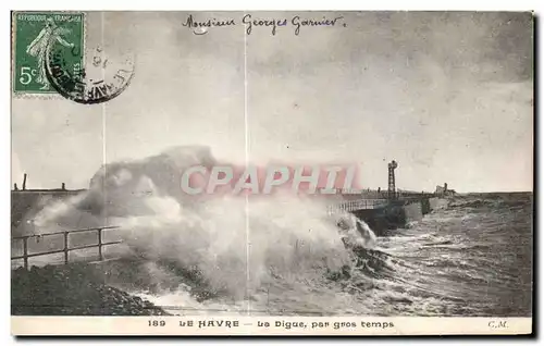 Ansichtskarte AK Le Havre Le Digue per gros temps