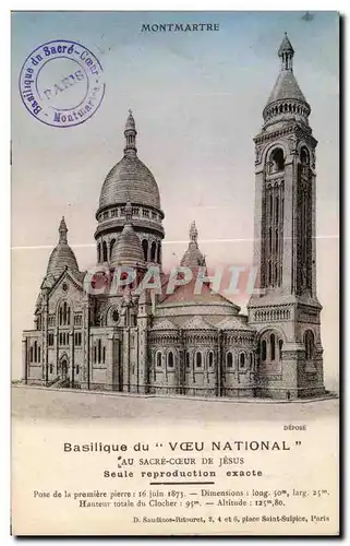 Cartes postales Montmartre Paris Sacre Coeur