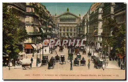 Ansichtskarte AK Paris Avenue de l Opera prise du grand hotel du Louvre