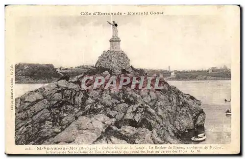Cartes postales St Servan sur Mer (Bretagne) Embonchure ile la Rance le Rocher de Bizeux au dessux du Rocher la