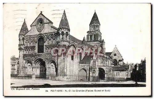 Cartes postales Poitiers la Grande (Faces Ouest et Sud)