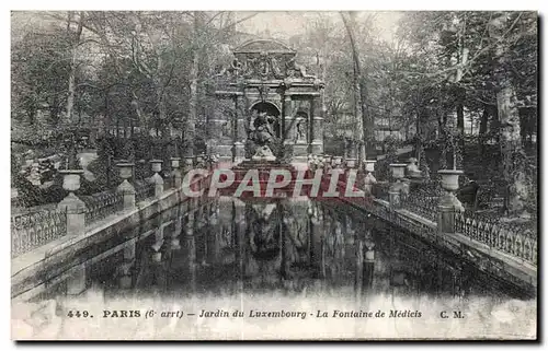 Cartes postales Paris Jardin du Luxembourg La Fontaine de Medicis