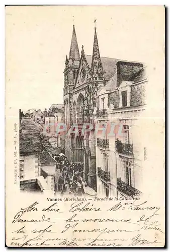 Cartes postales Vannes (Morbihan) Facade de la Cathedrale