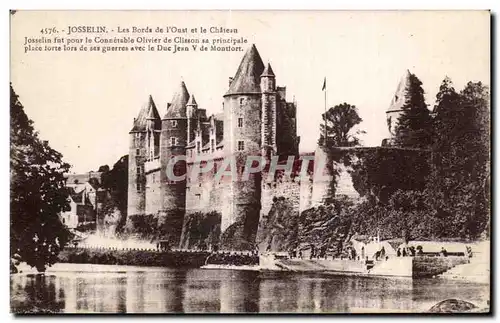 Ansichtskarte AK Josselin Les Bords de I Oust et le Chateau Josselin fut pour le Connetable