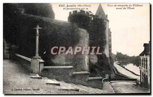 Ansichtskarte AK Josselin (Morbihan) et perspective sur le canal de l Oust