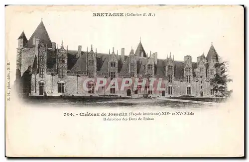 Cartes postales Chateau de Josselin (Facade interieure) XIV et XV Siecle Habitation des Ducs de Rohan