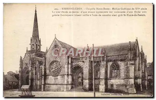 Cartes postales Kernascleden Chapelle Notre Dame Edifice Gothique du XV siecle